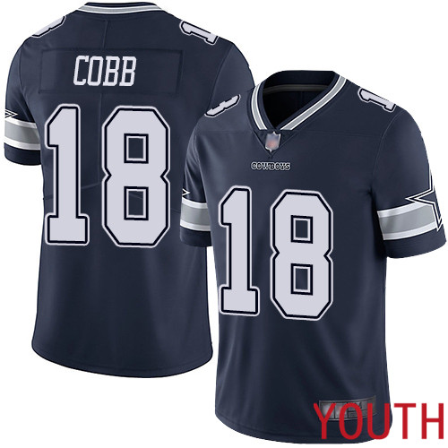 Youth Dallas Cowboys Limited Navy Blue Randall Cobb Home #18 Vapor Untouchable NFL Jersey